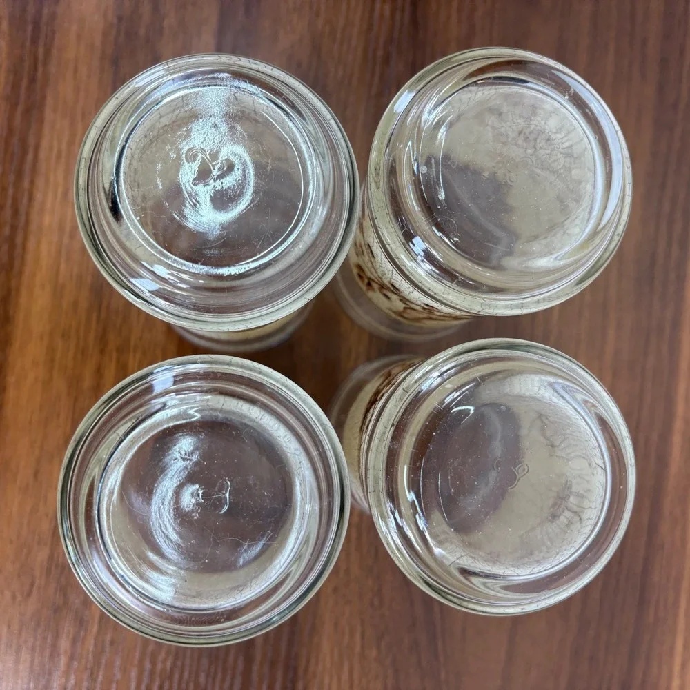Libbey Partridge Crackle Tumbler Glasses‎ 1970 Bolero Glassware Set of 4